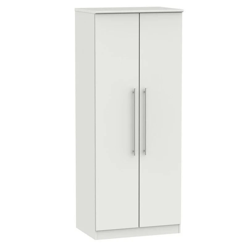 Colby Tall Wardrobe Light Grey 2 Doors