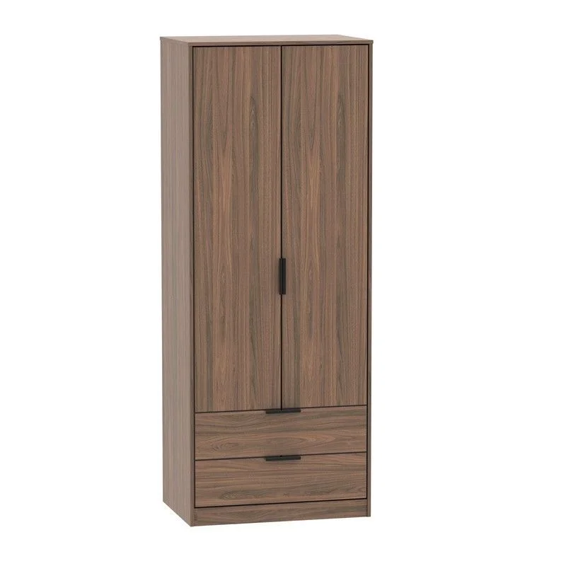 Drayton Tall Wardrobe Brown 2 Doors 2 Drawers