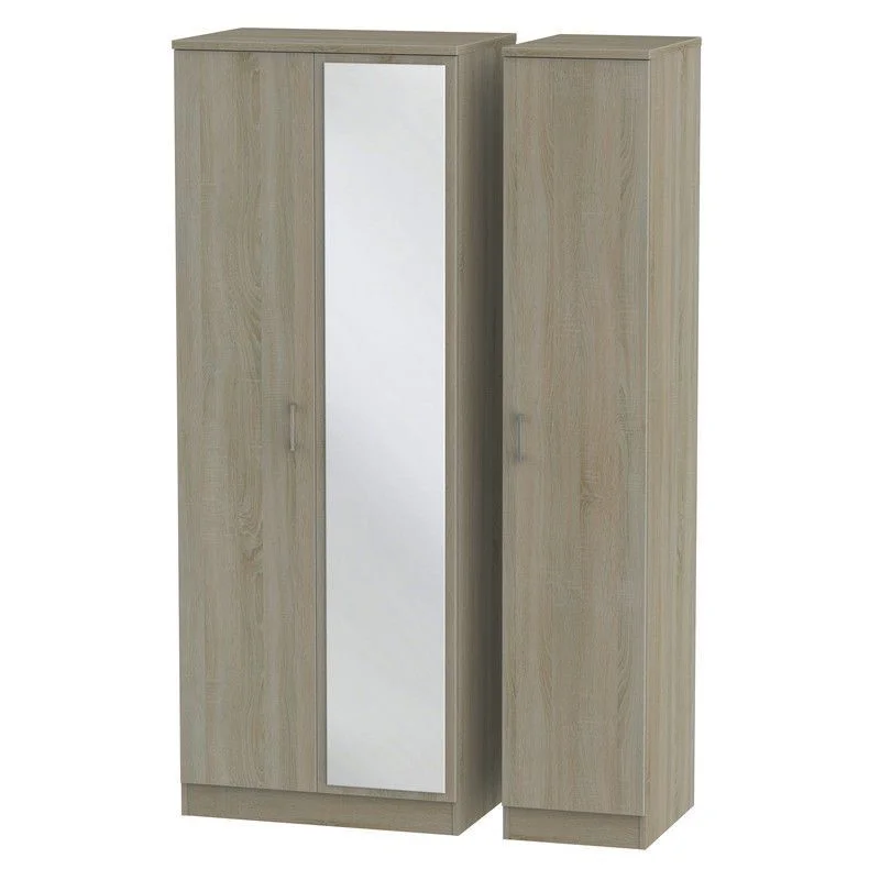 Elmsett Tall Wardrobe Brown 3 Doors