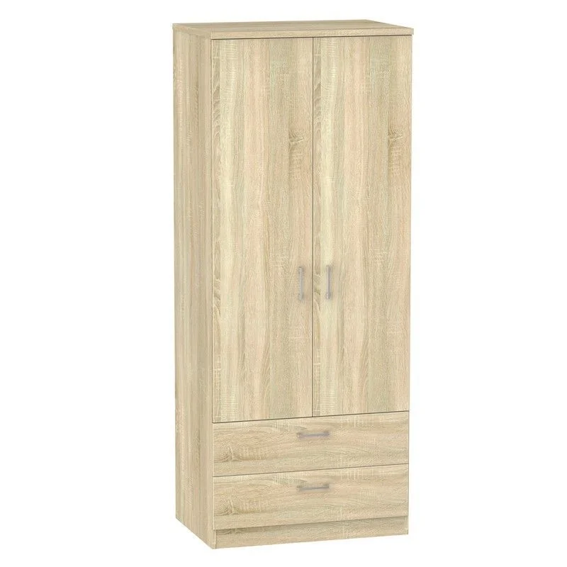 Elmsett Tall Wardrobe Natural 2 Doors 2 Drawers