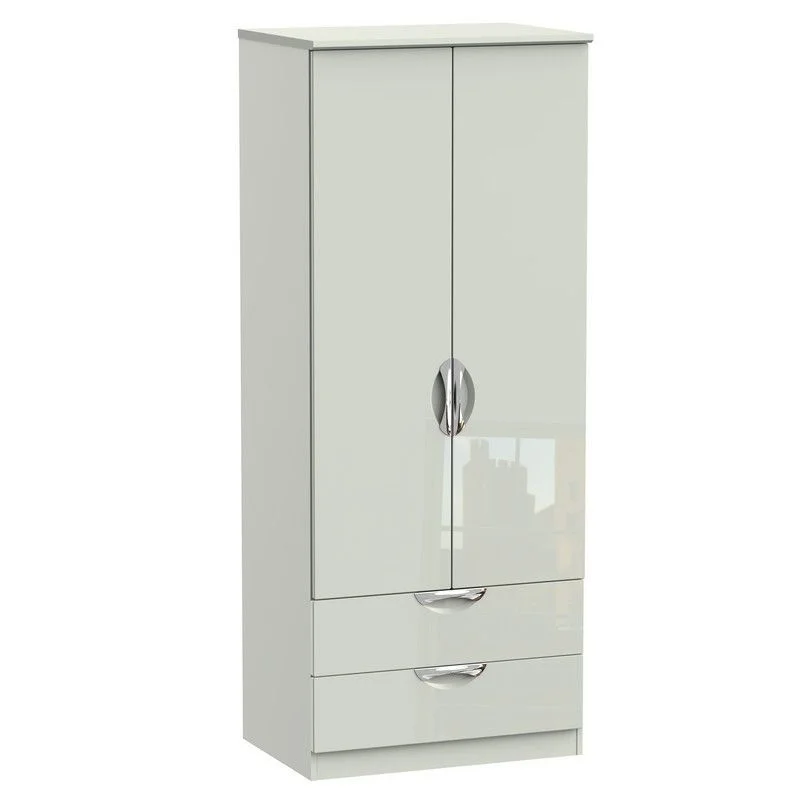 Weybourne Tall Wardrobe Off-white 2 Doors 2 Drawers