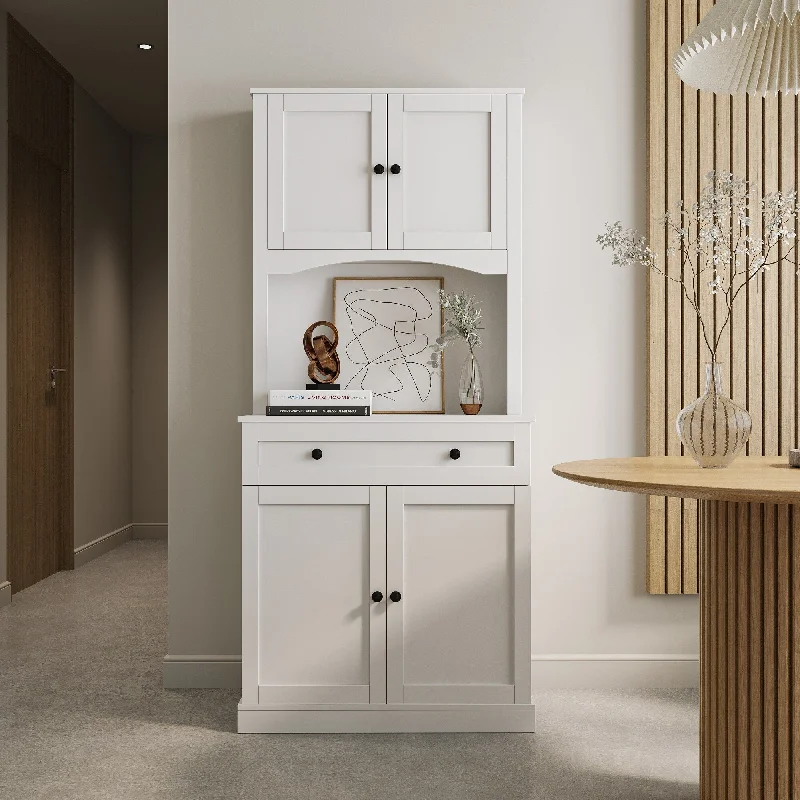 Modern White Kitchen Pabtry Storage Wardrobe Cabinet with for Kitchen ,Home,Office