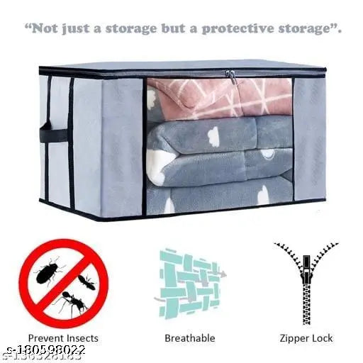 Storage Bag for Wardrobe Organizer Blanket Cover with a large Transparent Window