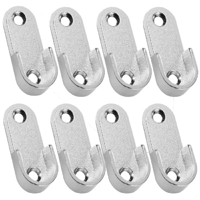 40Pcs Zinc Alloy Oval Closet Rod End Supports Wardrobe Flange Bracket Holder 16M