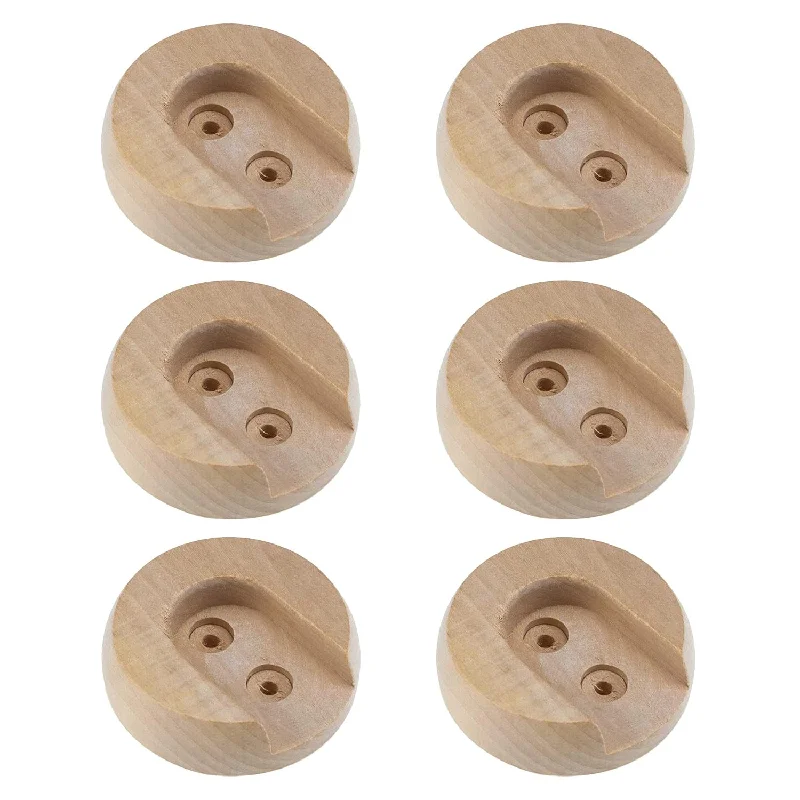 6 Pcs Wooden Closet Rod Holders Unfinished Wood Wardrobe Pole Sockets Rod Closet