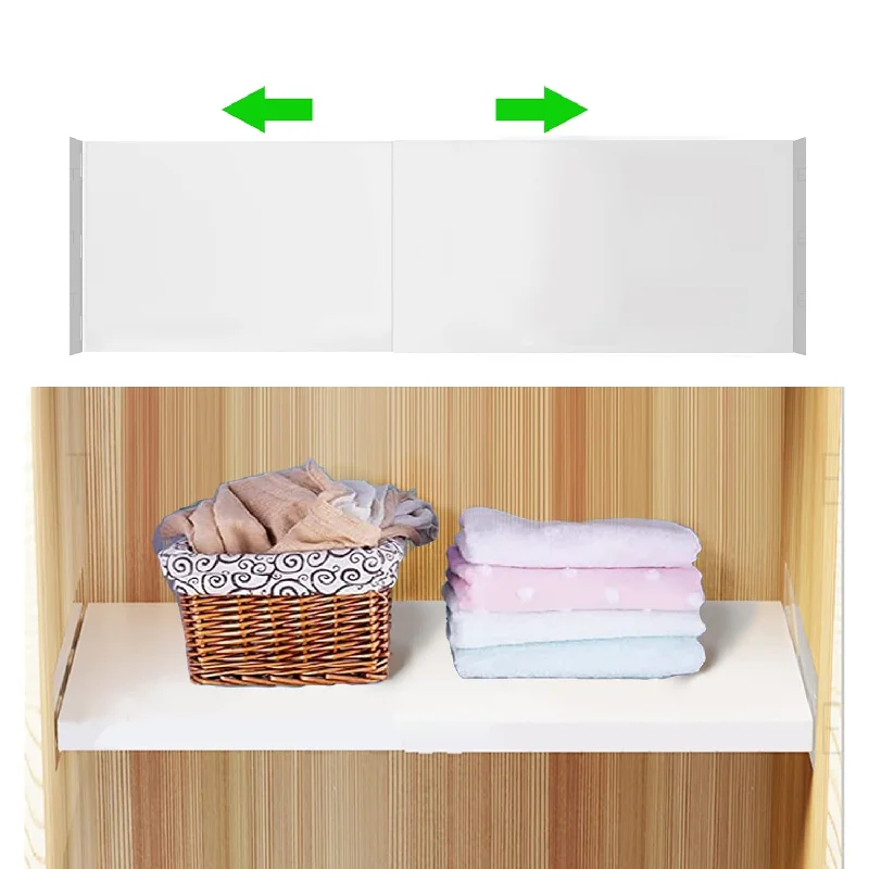 Adjustable Closet Storage Shelves With Seamless Sticker, Expandable Wardrobe She