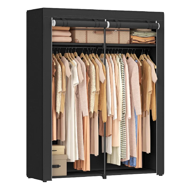 Closet Wardrobe, Portable Closet For Bedroom, Clothes Rail With Non-Woven Fabric