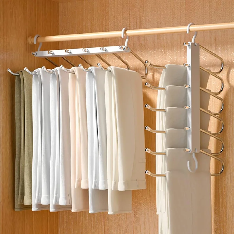 Magic Pants Hanger, Multipurpose Closet Hanger, Space Saving Wardrobe Organizer