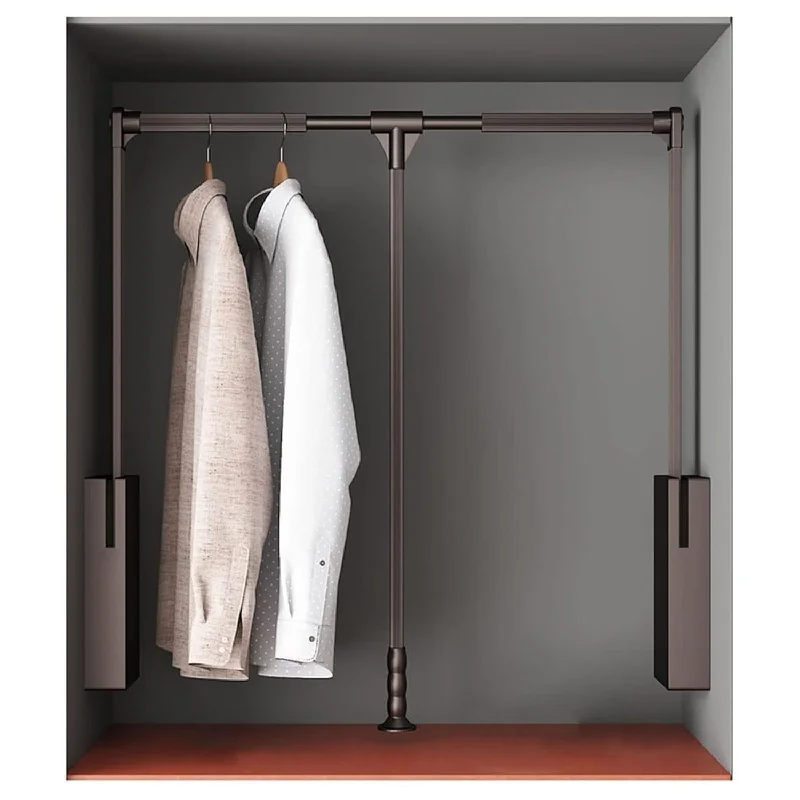 Pull Down Closet Rod For Hanging Clothes, Retractable Wardrobe Hanger For Cabine