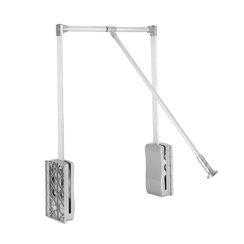 Pull Down Closet Rod, Width Adjustable Wardrobe Rail Lift Aluminium Retractable