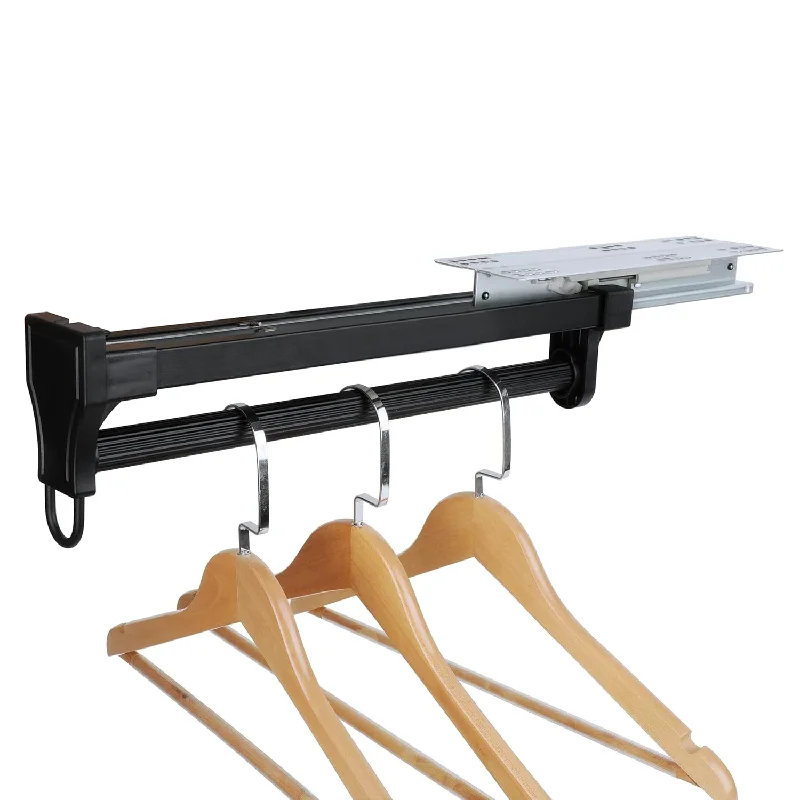 Pull Out Clothes Hanger Rack For Closet, Adjustable Heavy Duty Wardrobe Clothing