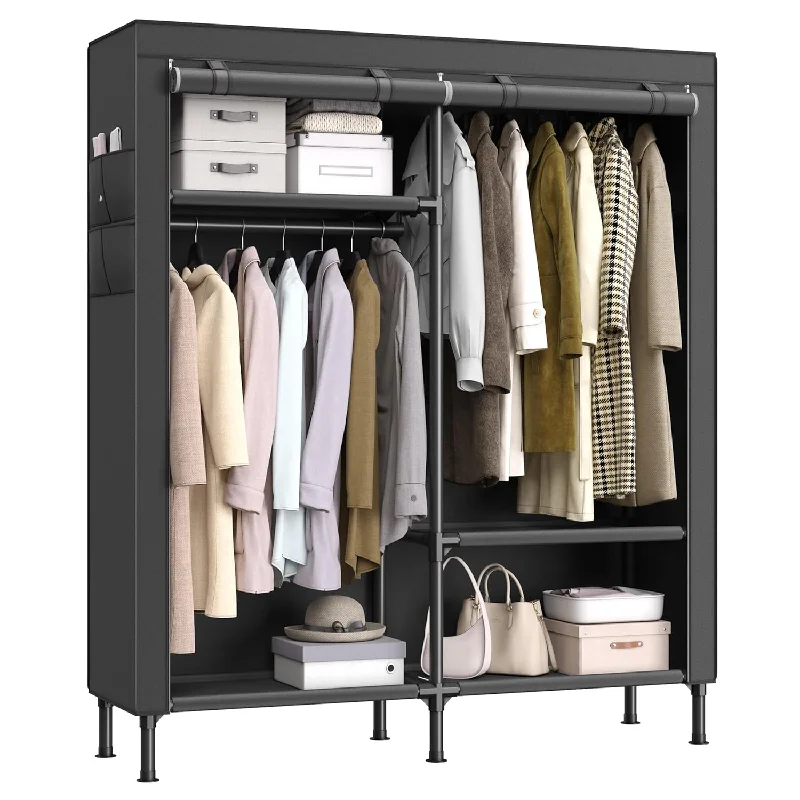 Wardrobe Closet, Heavy Duty Portable Closet, 65 Inch Freestanding Closet Organiz