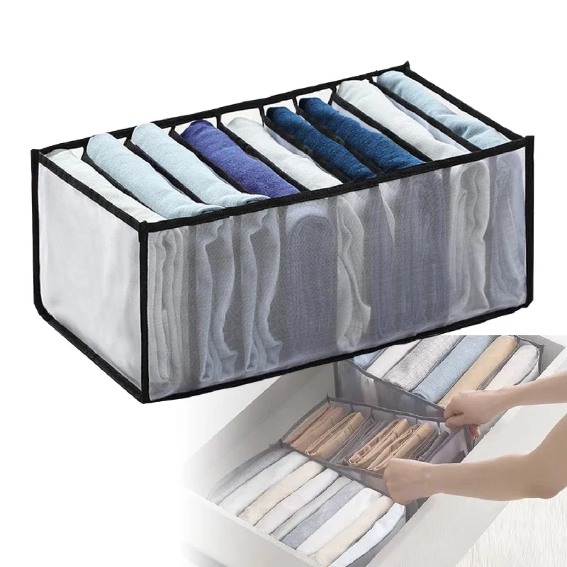 Wardrobe Clothes Organizer, 9 Grid Washable Closet Organizer For Clothing With C