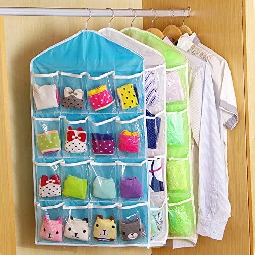 Sweet Candy Color Wardrobe Wall Mounted 16 Grid Storage Bag