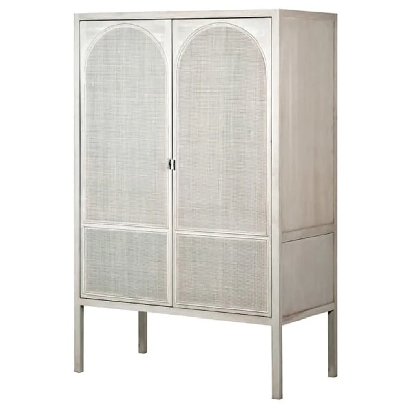 Marco White Wash Rattan Double Wardrobe