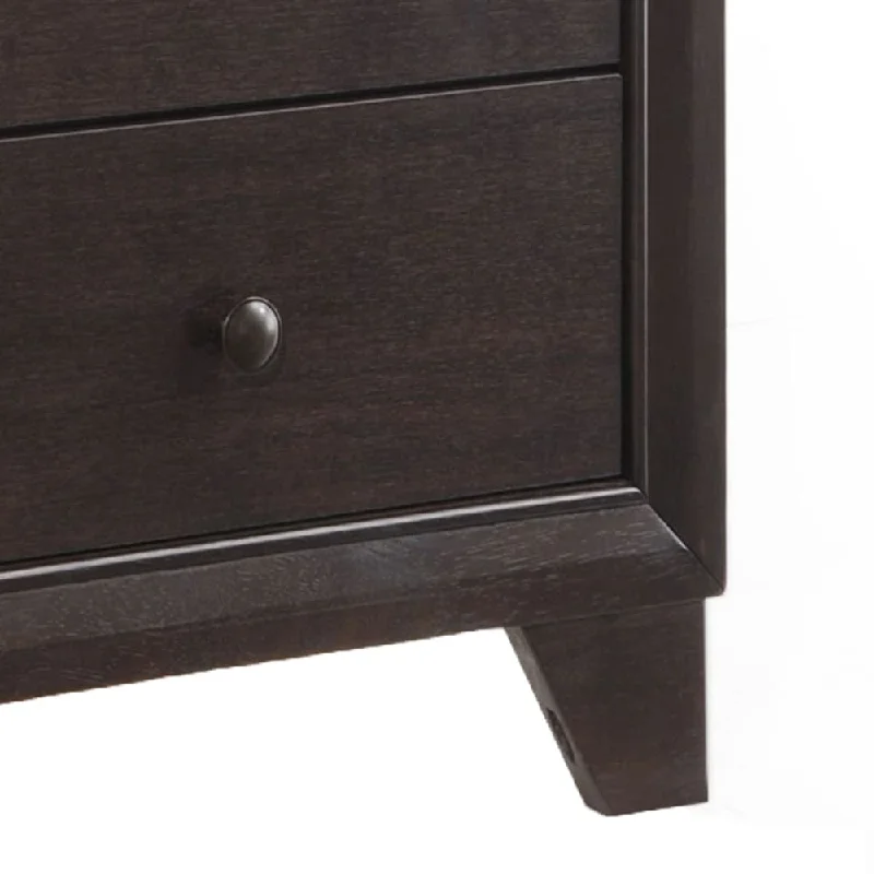 2-drawer Nightstand with Sturdy Wooden Bracket Legs for Bedroom