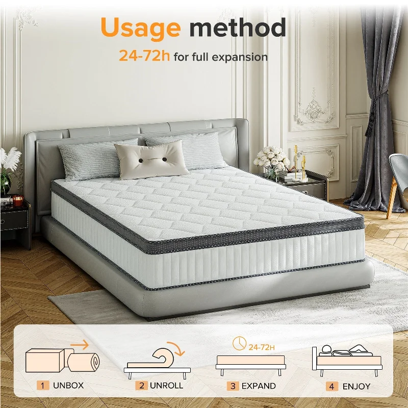 Babo Care 12 in. Medium Gel Memory Foam Mattress with CertiPUR-US and Oeko-TEX , Featuring Bamboo Charcoal Absorption.