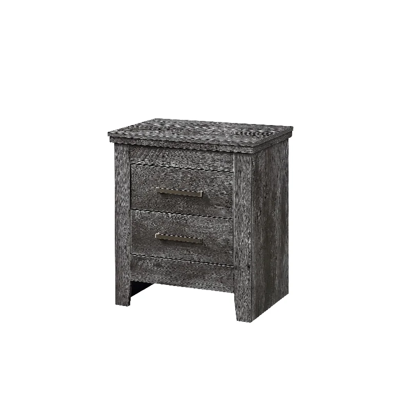 Bedside Furniture Gray Oak Nightstand,End Table with Storage Drawers