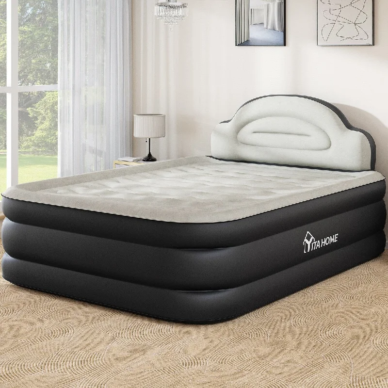 Clouds Air Mattress with Built in Wireless Pump and Headboad Inflatable Air Bed