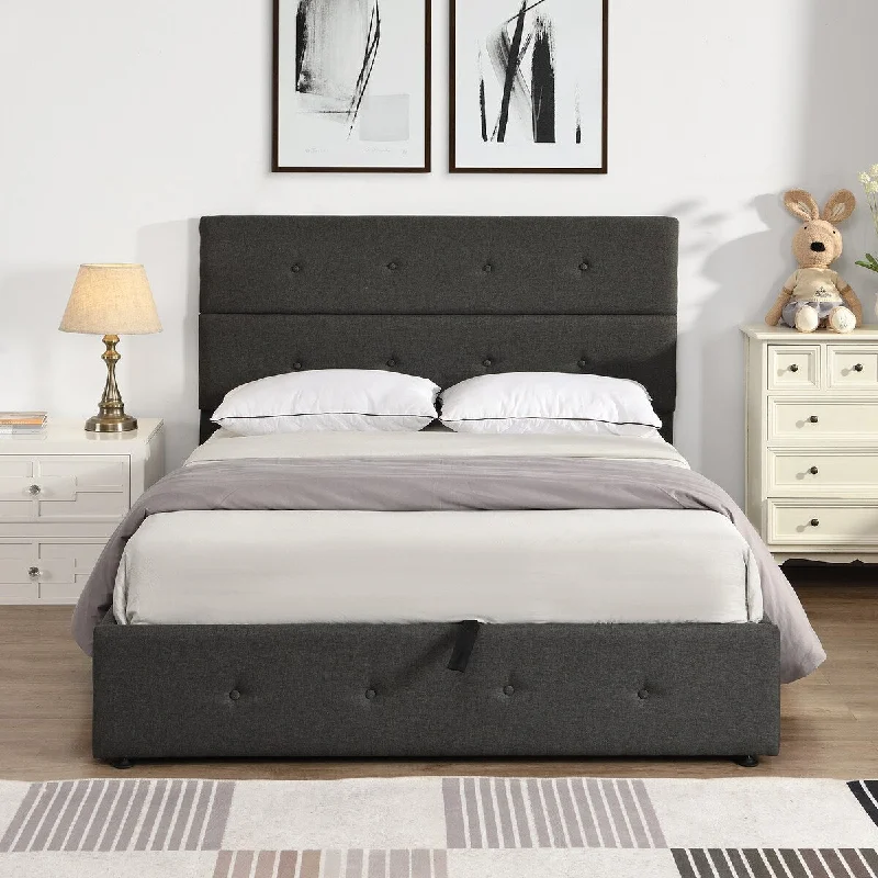 Full Upholstered Platform Bed with Storage