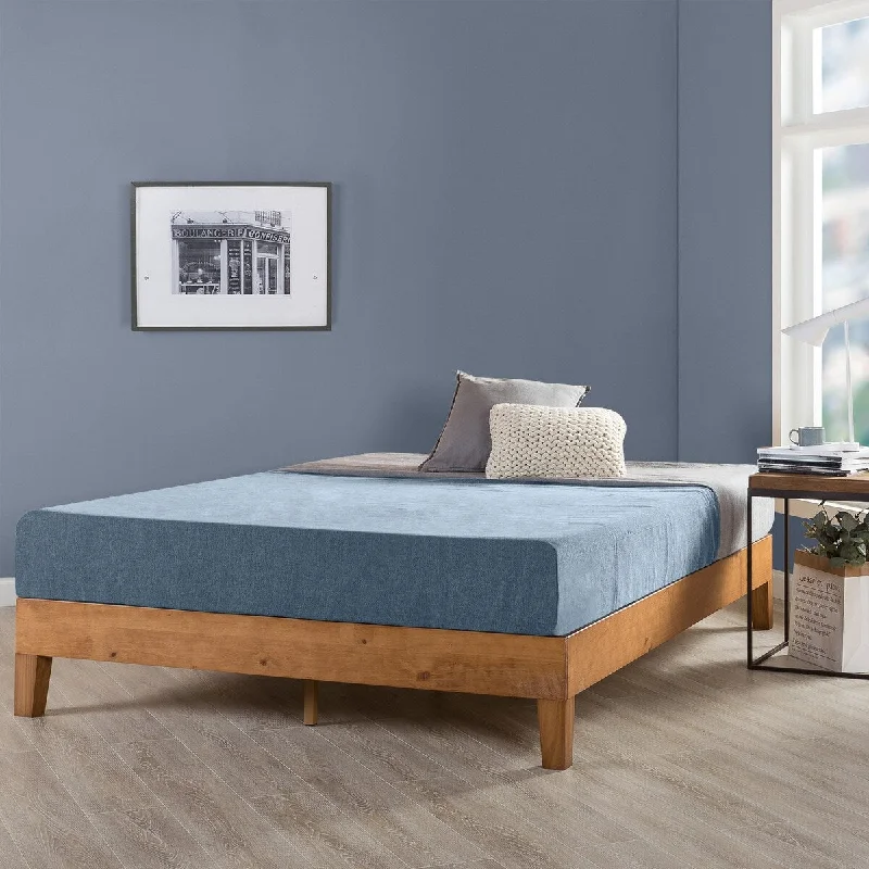 Grand Solid Wood 12-inch Platform Bed Frame by Crown Comfort