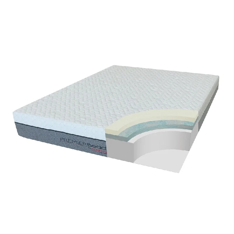 Henri White and Grey 12-inch Memory Foam Mattress