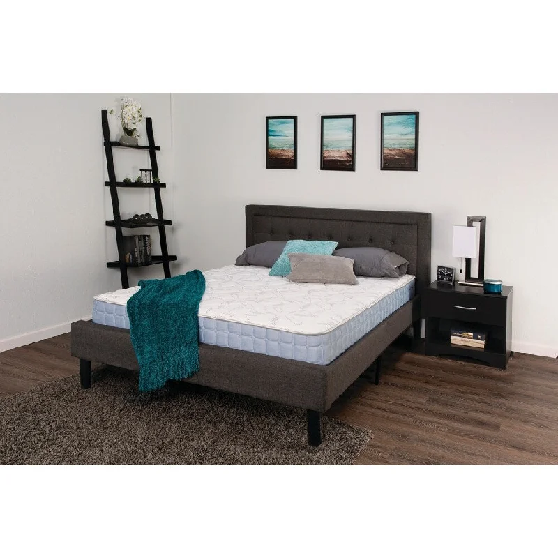 Marissa Blue and Off-White 8" Full Mattress