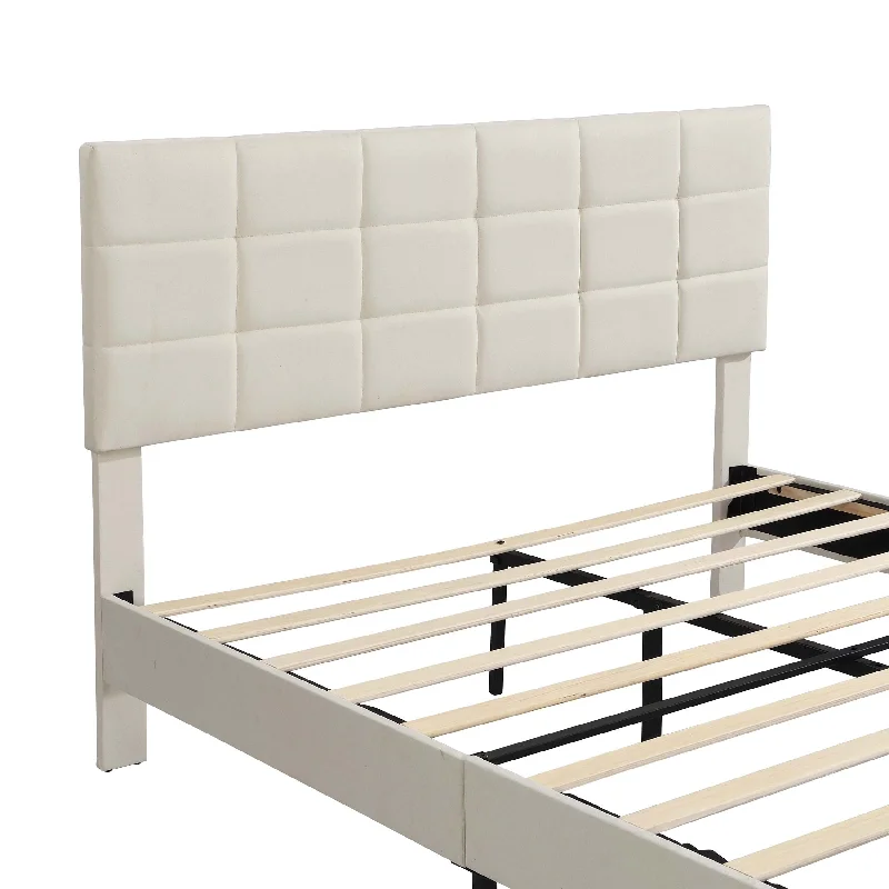 Modern Tufted Queen Size Upholstered Platform Bed