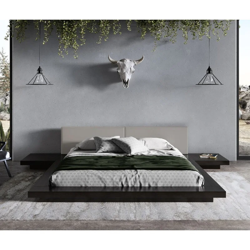 Modrest Tokyo Contemporary Black and Grey Platform Bed