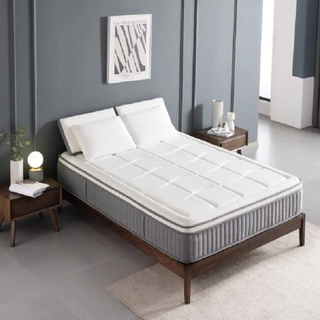 Queen Mattress,12 Inch Euro Top Hybrid Mattress, Gel Memory Foam with Pocket Spring Mattress in a Box for Cool Sleep