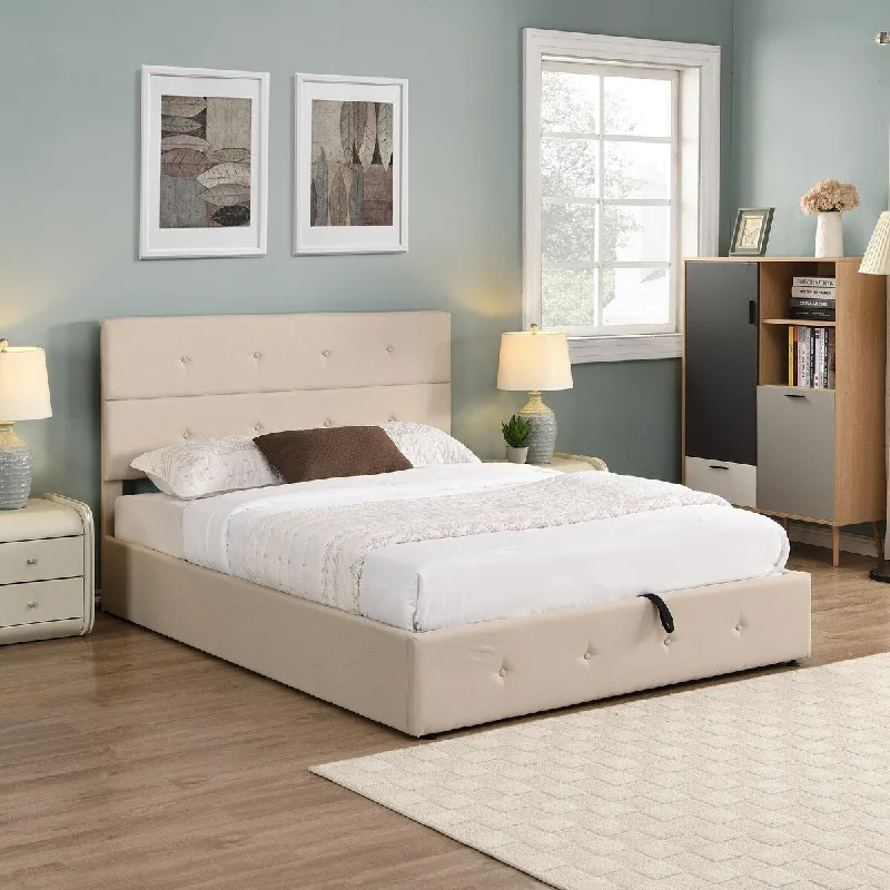 Queen Upholstered Platform Bed with Storage