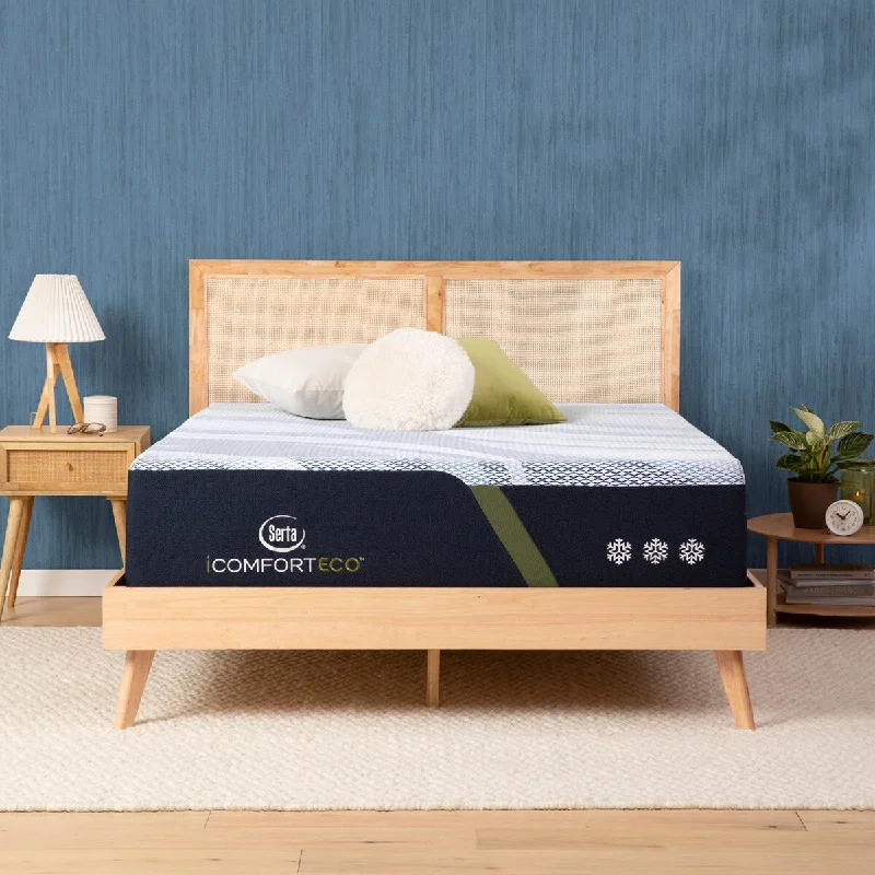 Serta iComfortECO F40HD 15.25" Memory Foam Plush Mattress and Adjustable Base Set