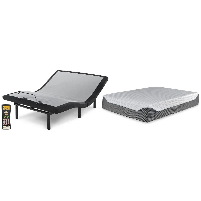 Signature Design by Ashley 14 Inch Chime Elite Black/White 2-Piece Queen Mattress Package