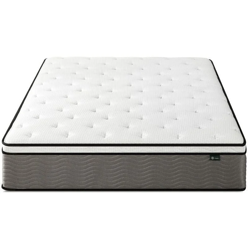 White and Gray 10-inch Memory Foam Mattress