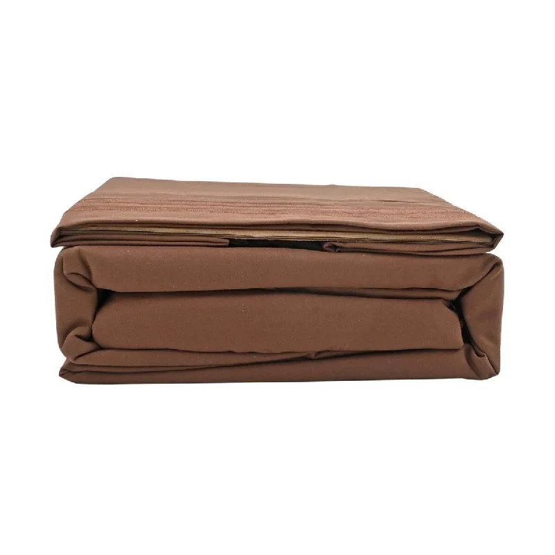 2200 Series 80 GSM Brown Microfiber 4pc Sheet Set -Queen Gifts