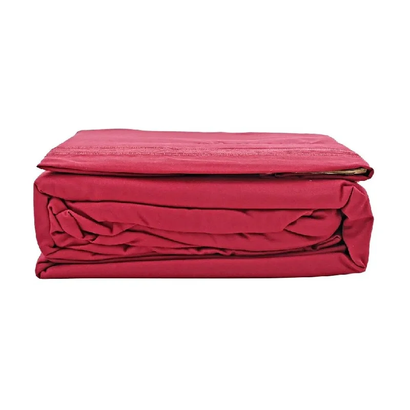 2200 Series 80 GSM Burgundy Microfiber 4pc Sheet Set -Queen Gifts