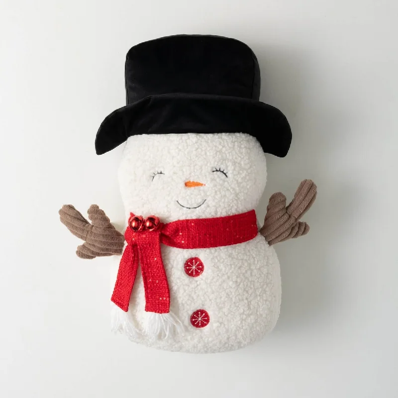 23"H Sullivans Christmas Plush Snowman Throw Pillow, Multicolor