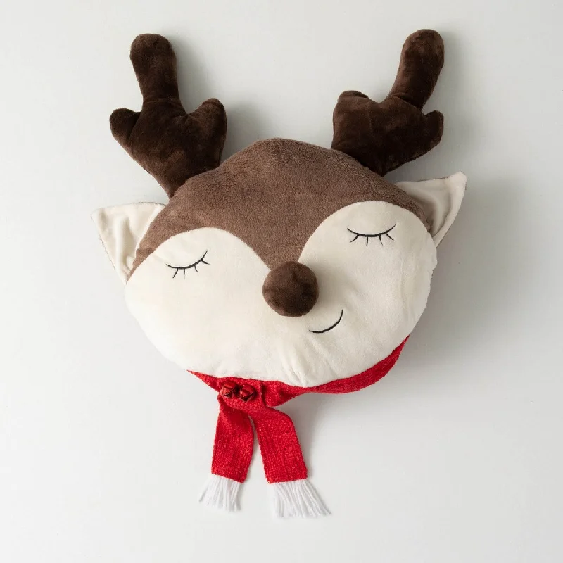 24.5"H Sullivans Christmas Sleeping Reindeer Pillow, Multicolor