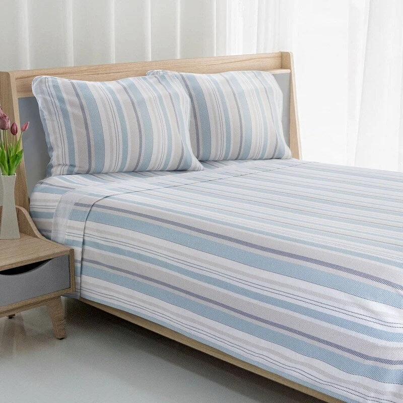 Avanti Pajama Stripe Flannel Full Sheet Set