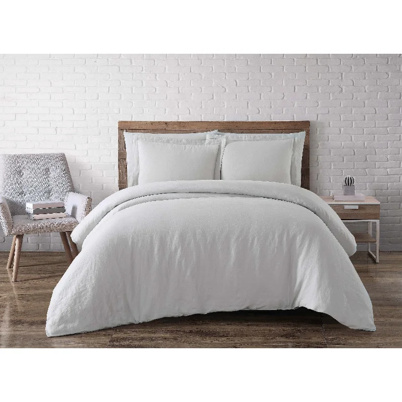 Brooklyn Loom Natural Flax Linen 3-piece Duvet Cover Set