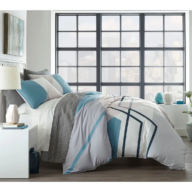 City Scene Thornton Blue Duvet Cover Set