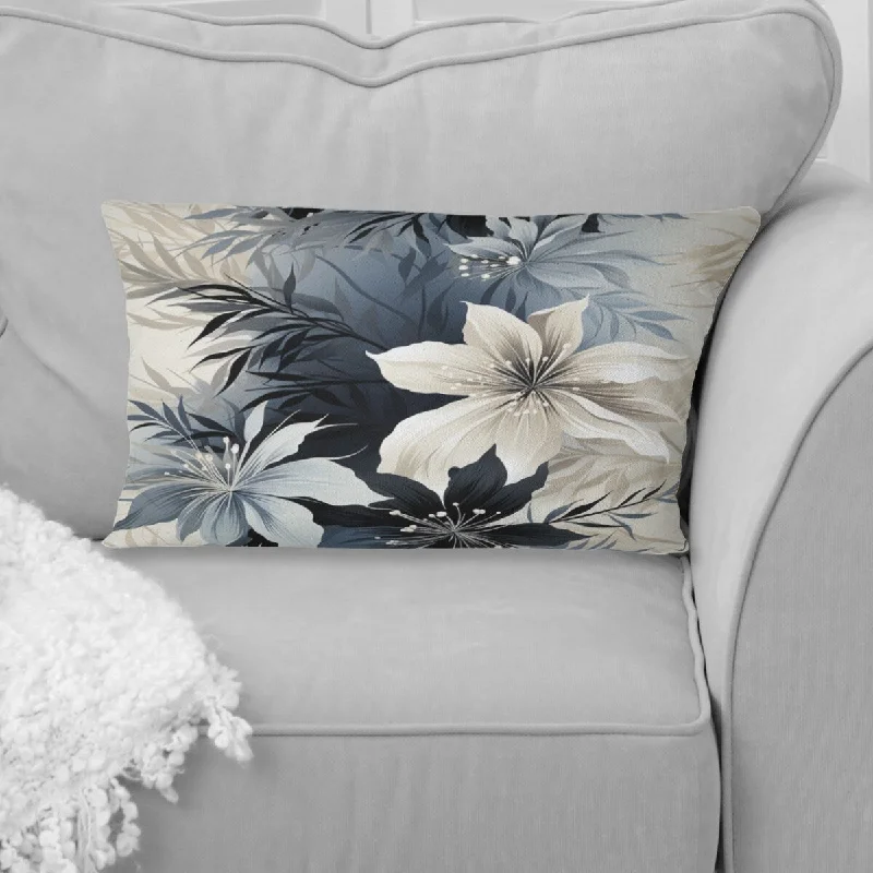 Designart "Monochrome Mirage Tropical Pattern IV" Tropical Printed Throw Pillow