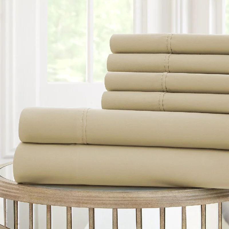 Forli 6 Piece California King Sheet Set with Nano Technology The Urban Port, Beige