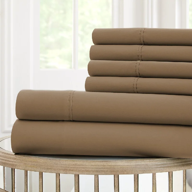 Forli 6 Piece California King Sheet Set with Nano Technology The Urban Port, Brown