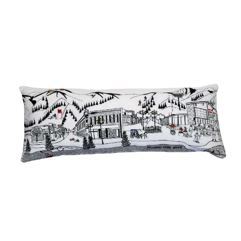 HomeRoots 35" White Aspen Daylight Skyline Lumbar Decorative Pillow