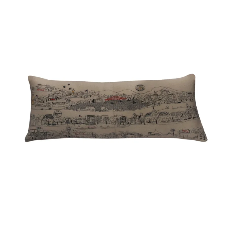 HomeRoots 35" White Los Gatos Daylight Skyline Lumbar Decorative Pillow