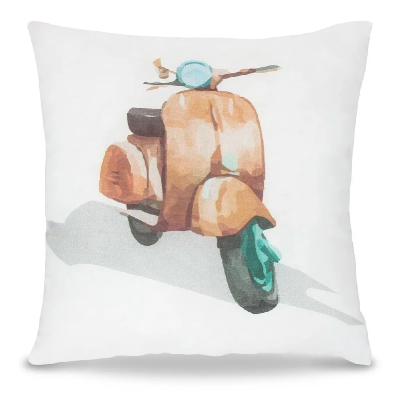 Lincove Motorbike Print Square Pillow - 10" x 10" Decorative Pillow