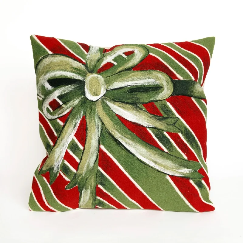 Liora Manne Visions III Gift Box Indoor/Outdoor Pillow Green 20" Square