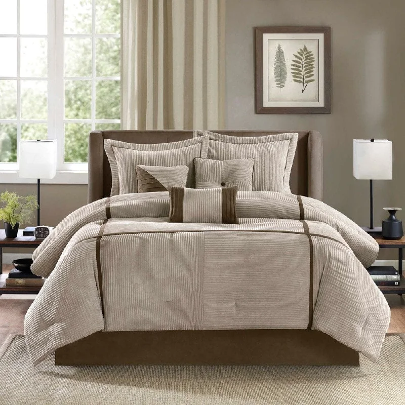 Madison Park Houston Taupe 7-Piece Comforter Set