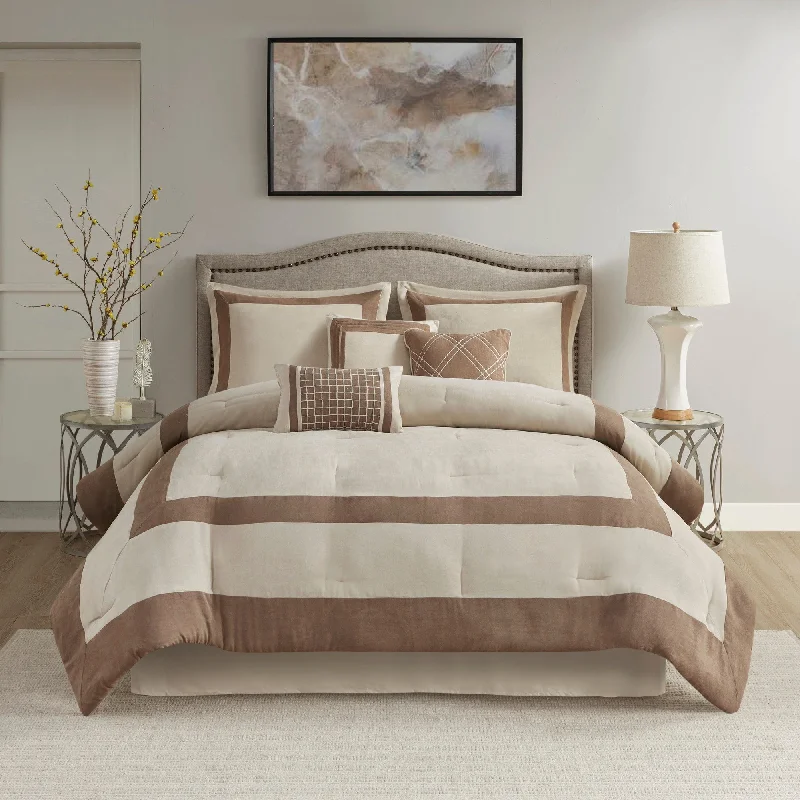 Madison Park William 7 Piece Microsuede Comforter Set